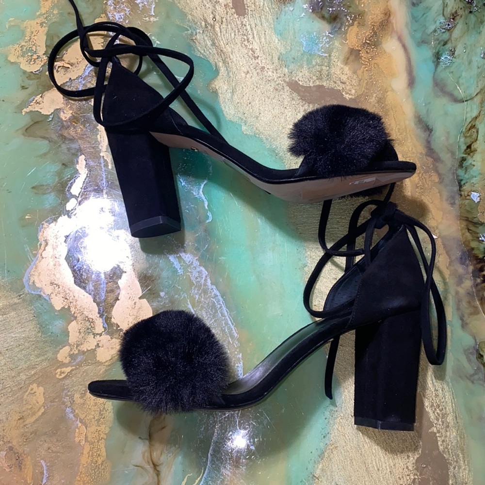 RAYE  Suede & Pony Hair Fur Heels